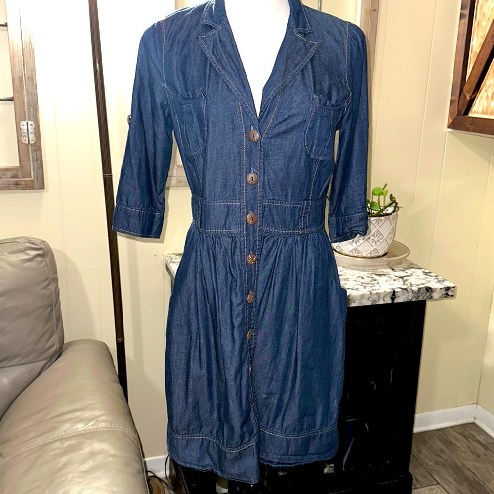 Denim look dress